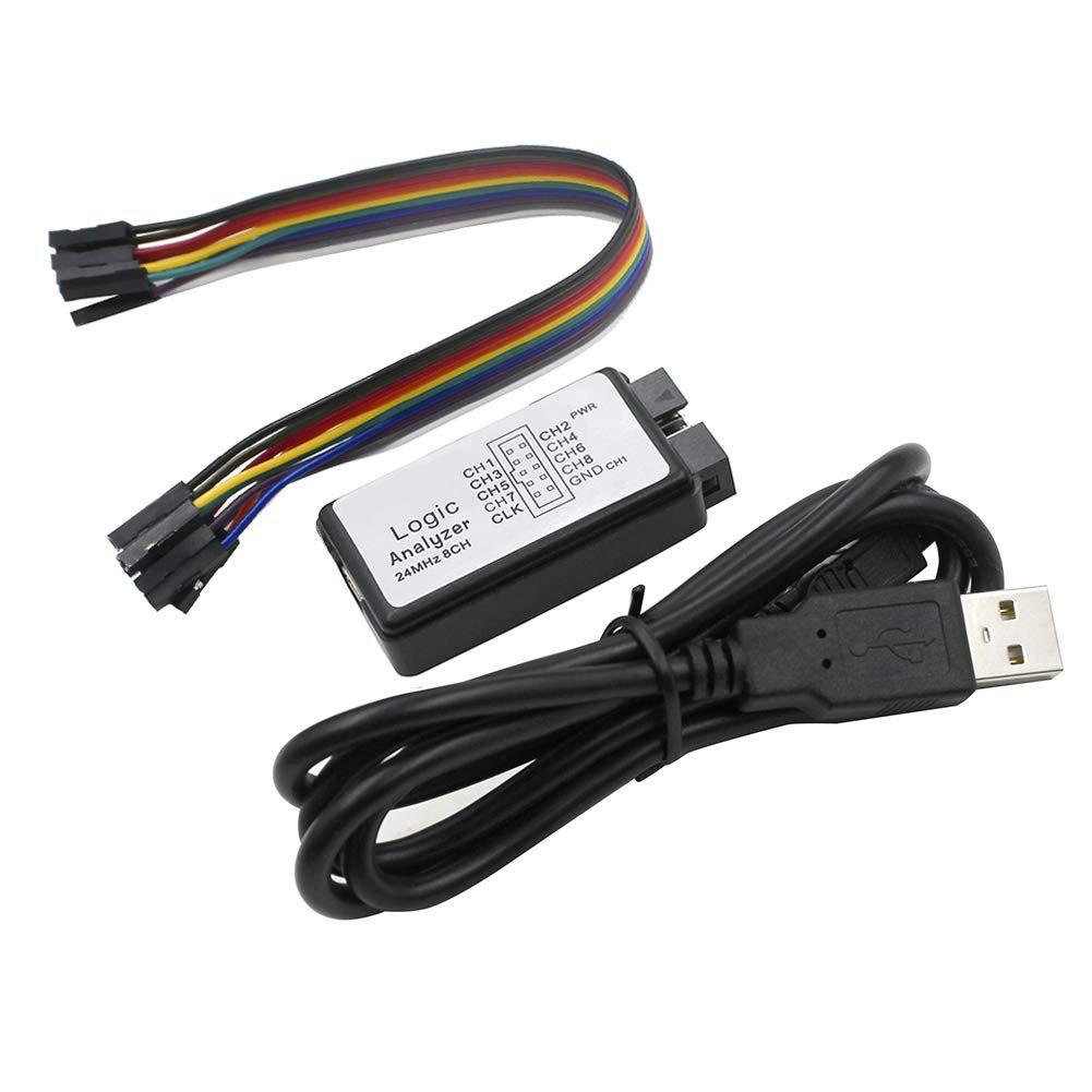 8 Channel USB Logic Device Data Capture Device 2.2*1.1*0.6 Inch 24MHz Logic Analyzer Debugging Various Applications