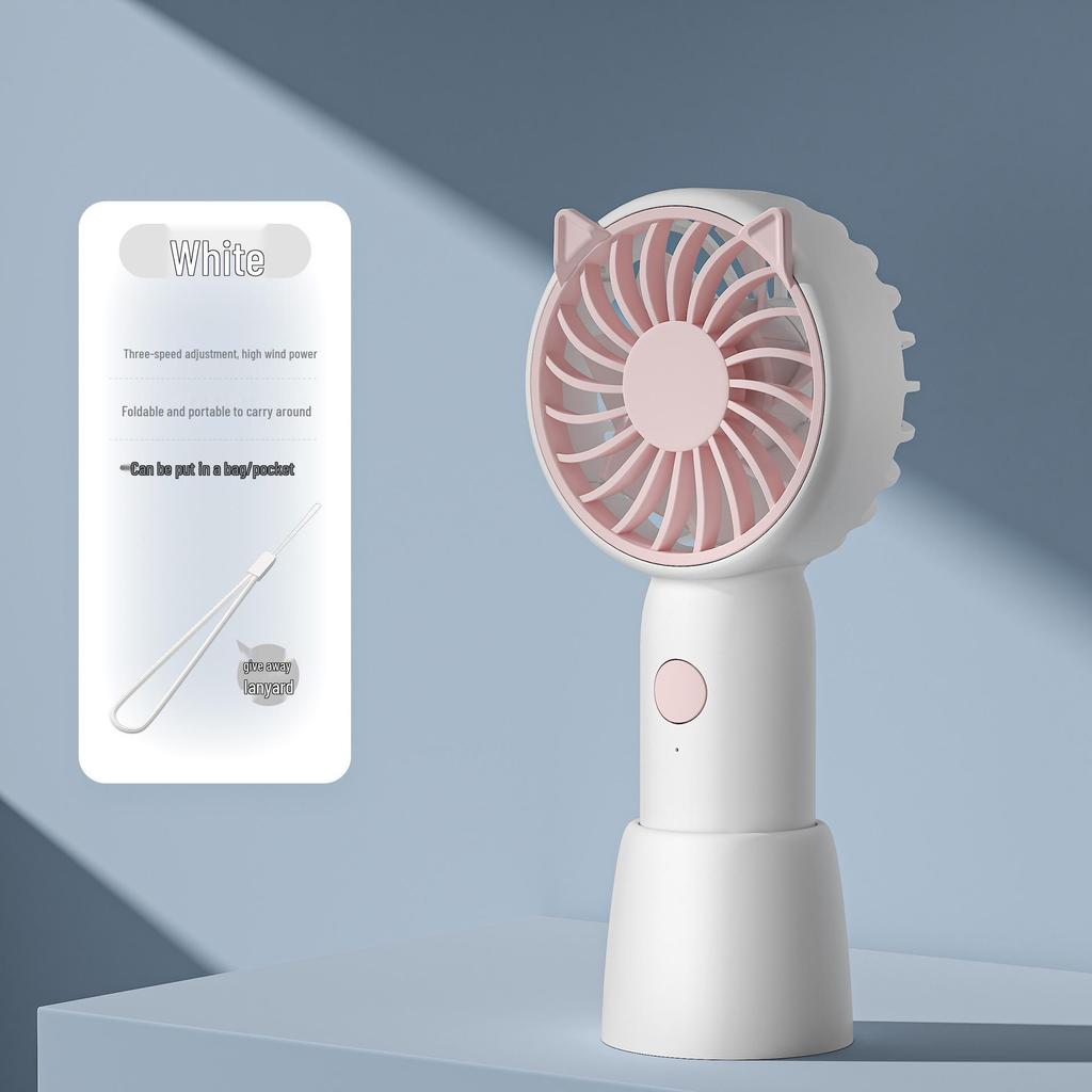 Mini USB Rechargeable Handheld Electric Fan - Strong Wind Power for Desktop Use