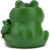 BRABUD Cute Frog Pen Holder Resin White Animal Toothbrush Lipstick Holder for Home Bedroom Study Room Office Desk Decoration 5.1''(H) TQGJBS264