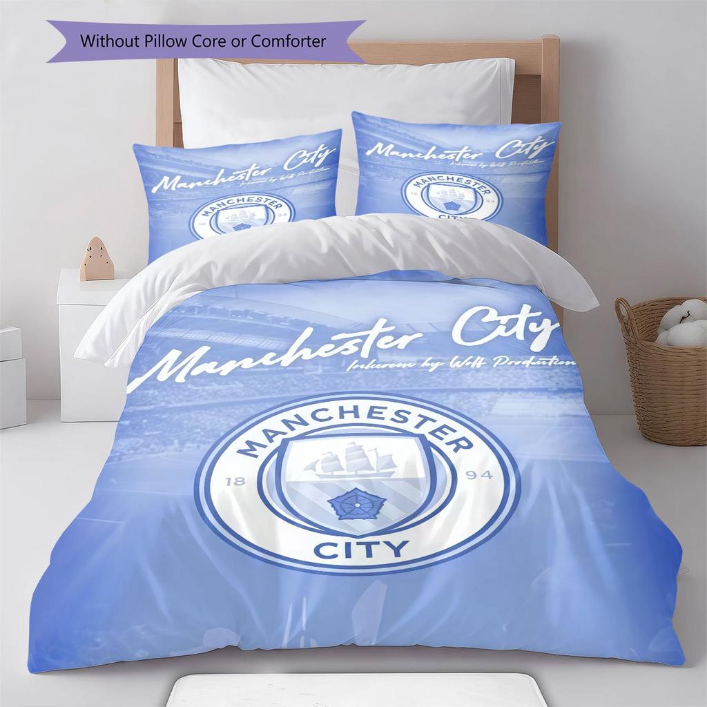 Pure MCFC Pride Bedding Quilt Set Quilt Cover Pillowcase Home Decoration Birthday Gift (1 * Duvet Cover + 2 * Pillowcase, Without Core)