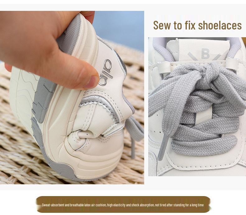 Children's Versatile Velcro Skate Shoes - Soft Sole, Fashionable, for Boys & Girls, White, Spring/Autumn 2026