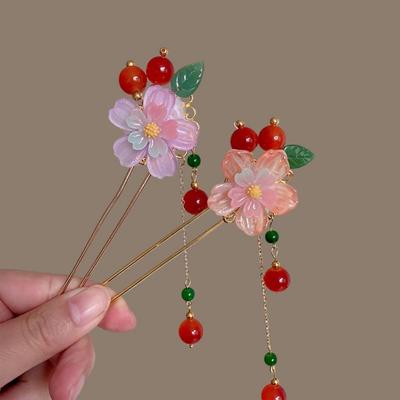 Chinesischer Stil Blume Haarstab Handgefertigt Vintage Schmetterling Haarnadel Haarspangen Legierung Hanfu Haarknoten für Hanfu Party