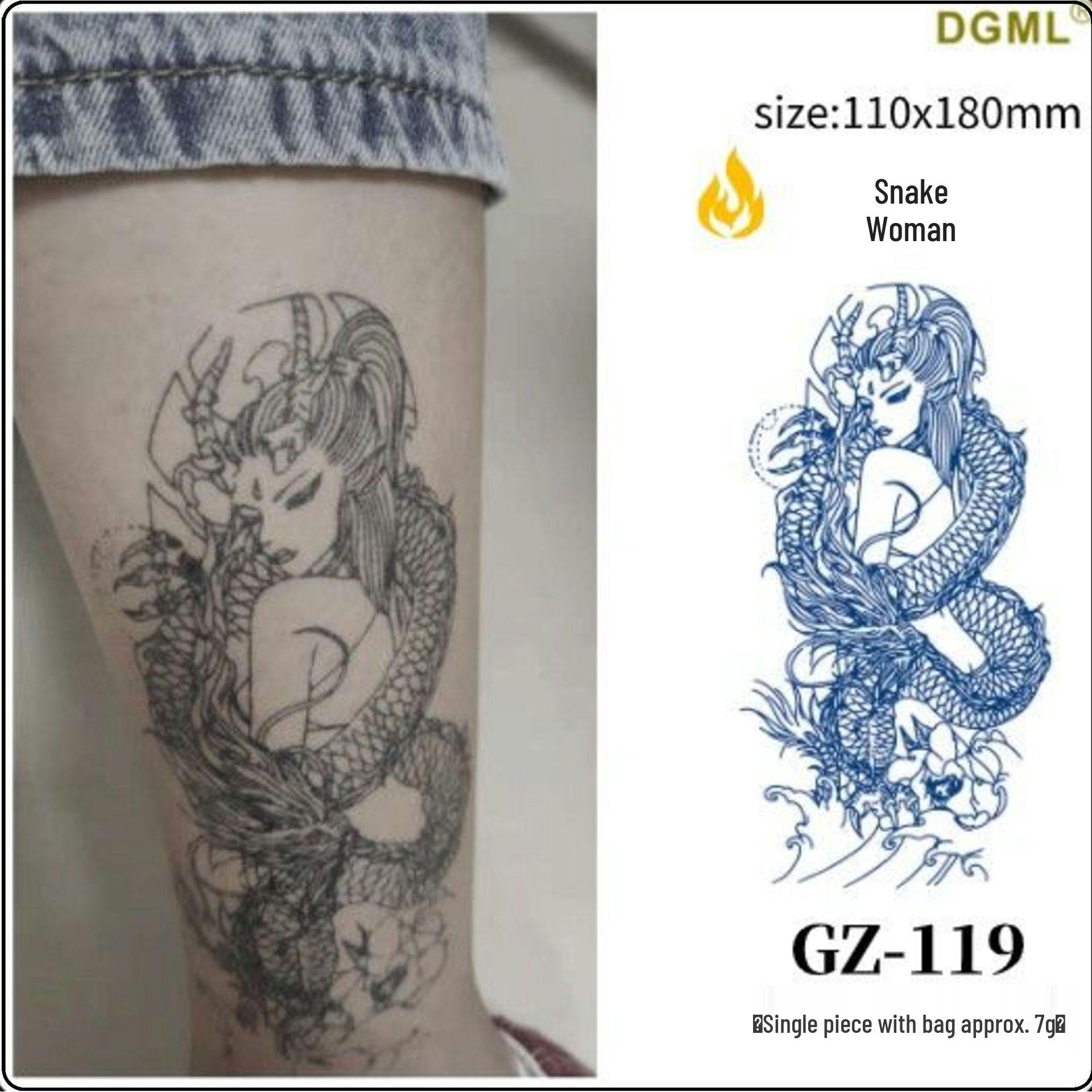 Fresh Herbal Semi-Permanent Tattoo Stickers: Water & Sweat Resistant, Fruit Juice-Based for Face 110*180MM