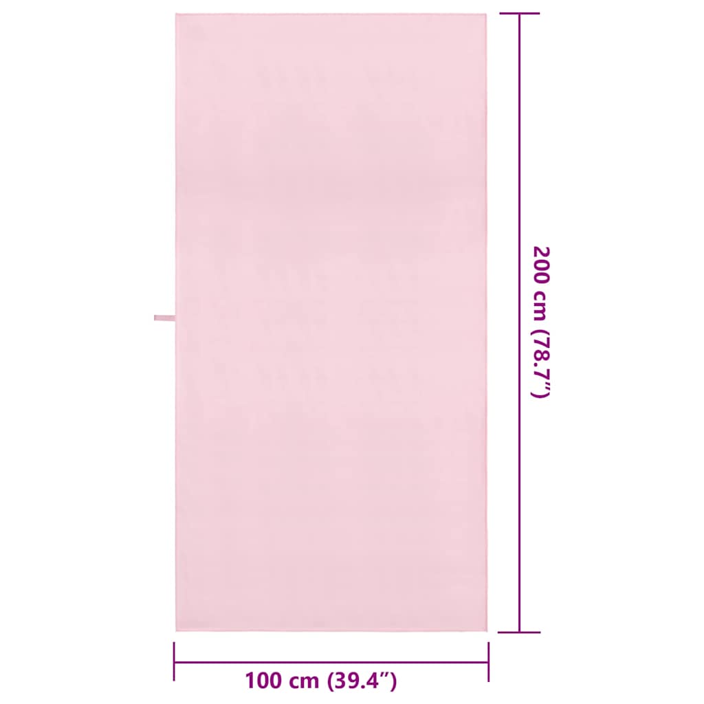 Sports Towels 2 Pcs Pink 200 X 100 Cm Polyester and Polyamide