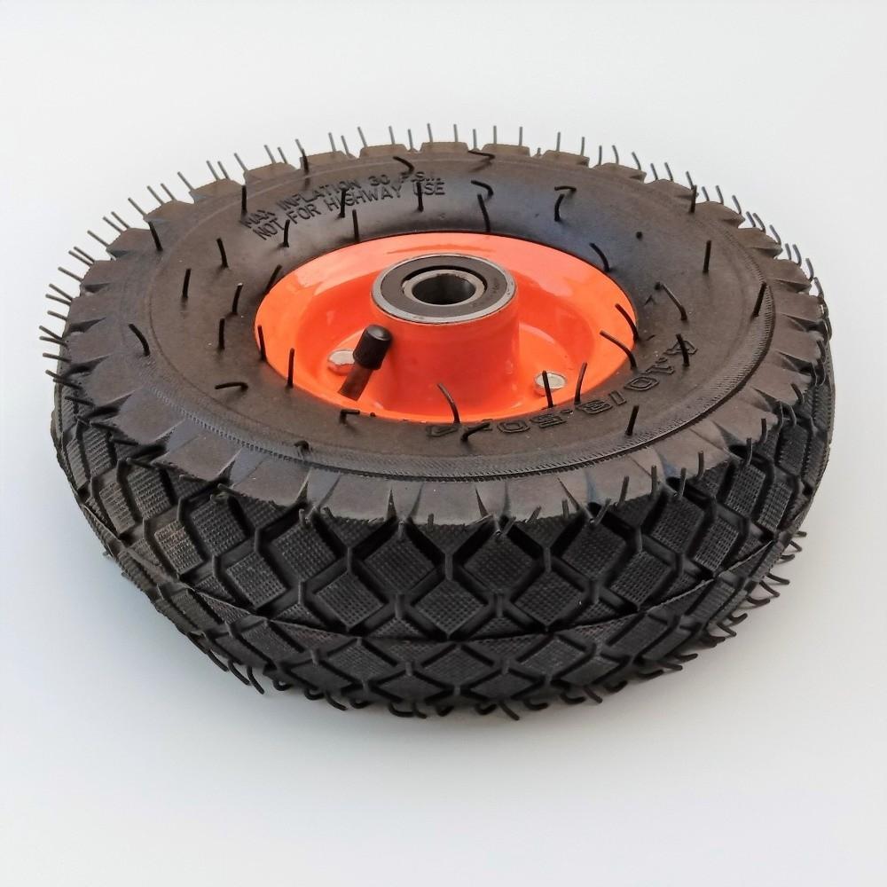Thickened Rubber Pneumatic Wheels Wear-Resistant 4.10-3.50-4 Inflatable Wheels 10inch Dustproof Valves Trolley Tires