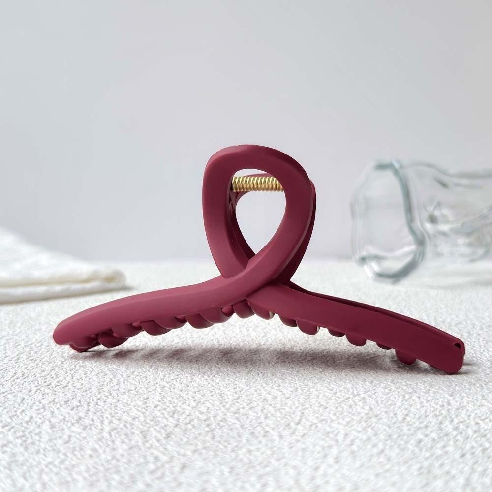 Cross Elastic Plastic Hair Claw Safe Solid Color Shark Clip Straight Line Shaped Hair Claw  Friends