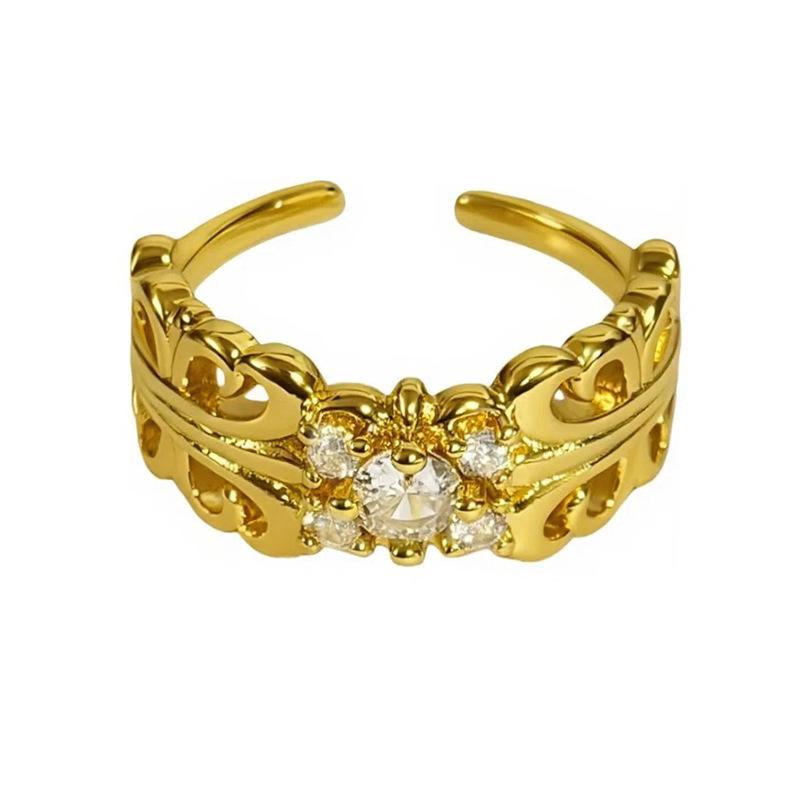 Lace Iris Pigeon Egg Open Ring Delicate Medieval Vintage Stacked Personality Niche Ring