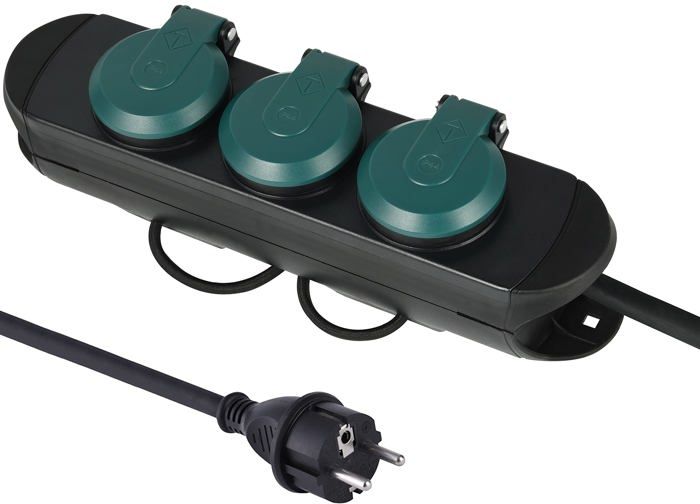 Bloc multiprises - electraline - 30923 - 3 prises - câble 1,4 m - ip44 extérieur