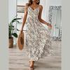 Women Summer Bandage Backless Holiday Beach Irregular Striped Printed One Piece Dress