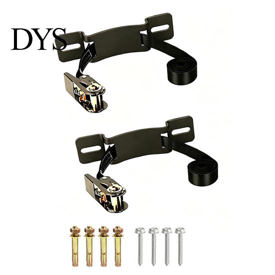 Outdoor Grill Tank Stabilizer Propane Holder, Heavy Duty Steel Wall Mounted Gas Bottle Fixing Bracket, Camping Bracket Adjustable Ratchet Strap