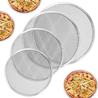 8/10/12/14Round Pizza Baking Tray DIY Pizza Screen Baking Tray Metal Net Non-stick Mold For Oven Seamless Aluminum Pizza Screen
