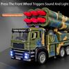 1:32 Scale Missile Rocket Launcher Car Model Toy Alloy Diecast Pull Back Military Engineering Vehicle Models Collection Gifts
