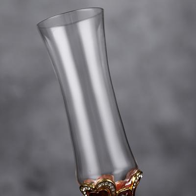 1pc Champagne Glass With Metal Stem Lead-Free Crystal Champagne Flute Premium Champagne Goblet For Bar Pub Club Restaurant And Home Use Drinkware