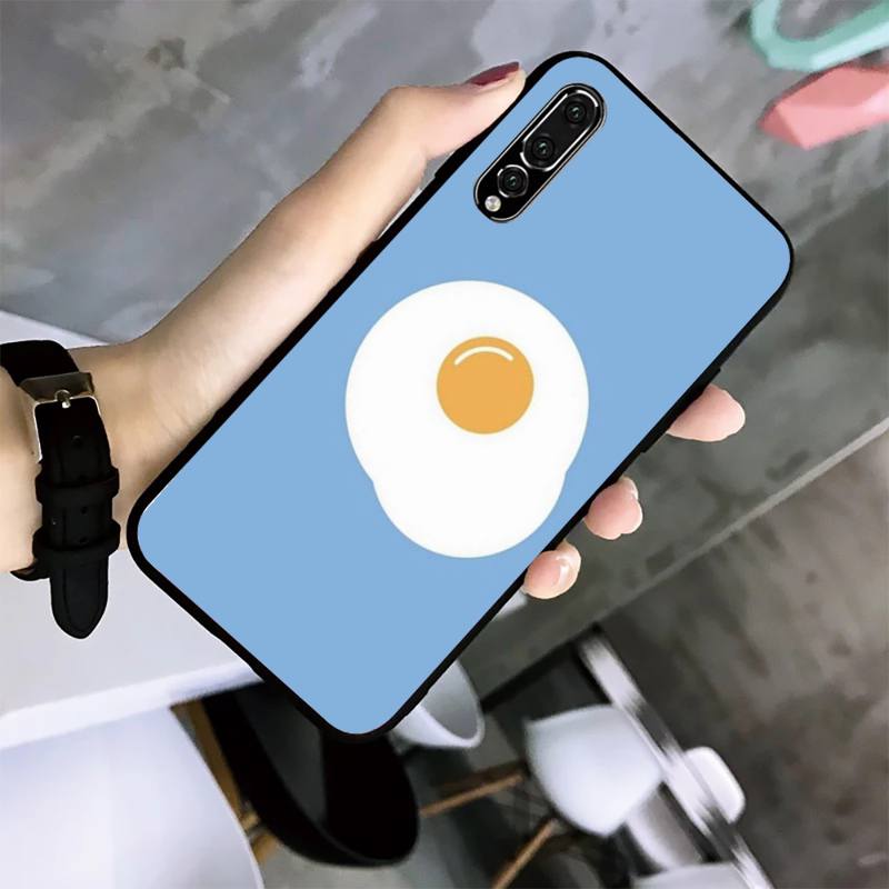 

Милый чехол для телефона с яйцами пашот для Huawei G7 G8 P7 P8 P9 P10 P20 P30 Lite Mini Pro P Smart Plus Cove Fundas p40lite