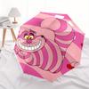 Disney Cheshire Cat, Alice in Wonderland Automatic Open/Close Fashion umbrella - Cute Umbrella with Cute Design, Portable 3-Fold Compact Umb
