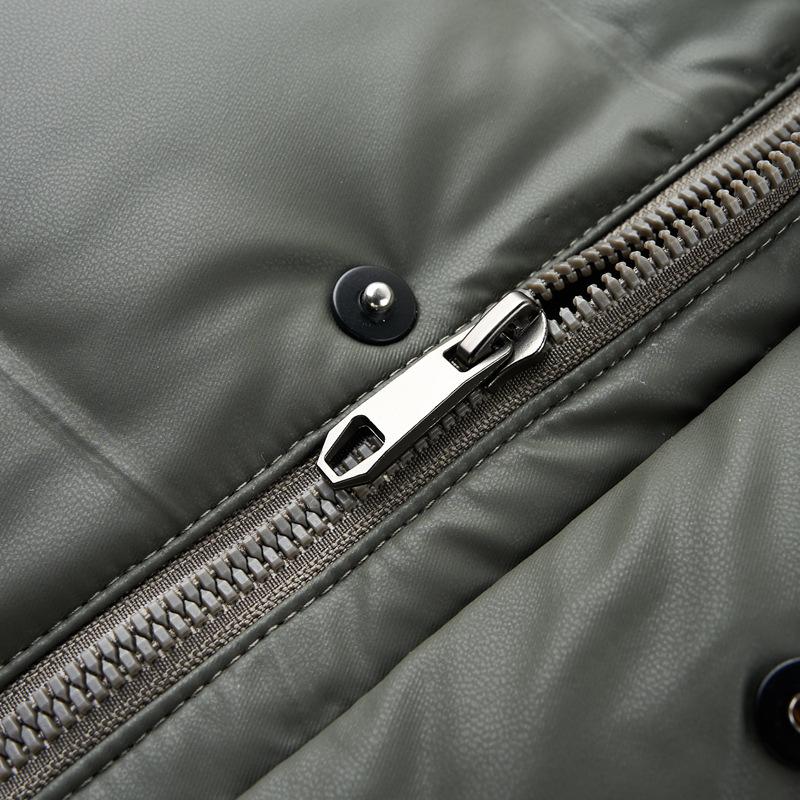 Winter white duck down leather down jacket men's sheepskin leather jacket leather jacket thickened jacket casual dad outfit