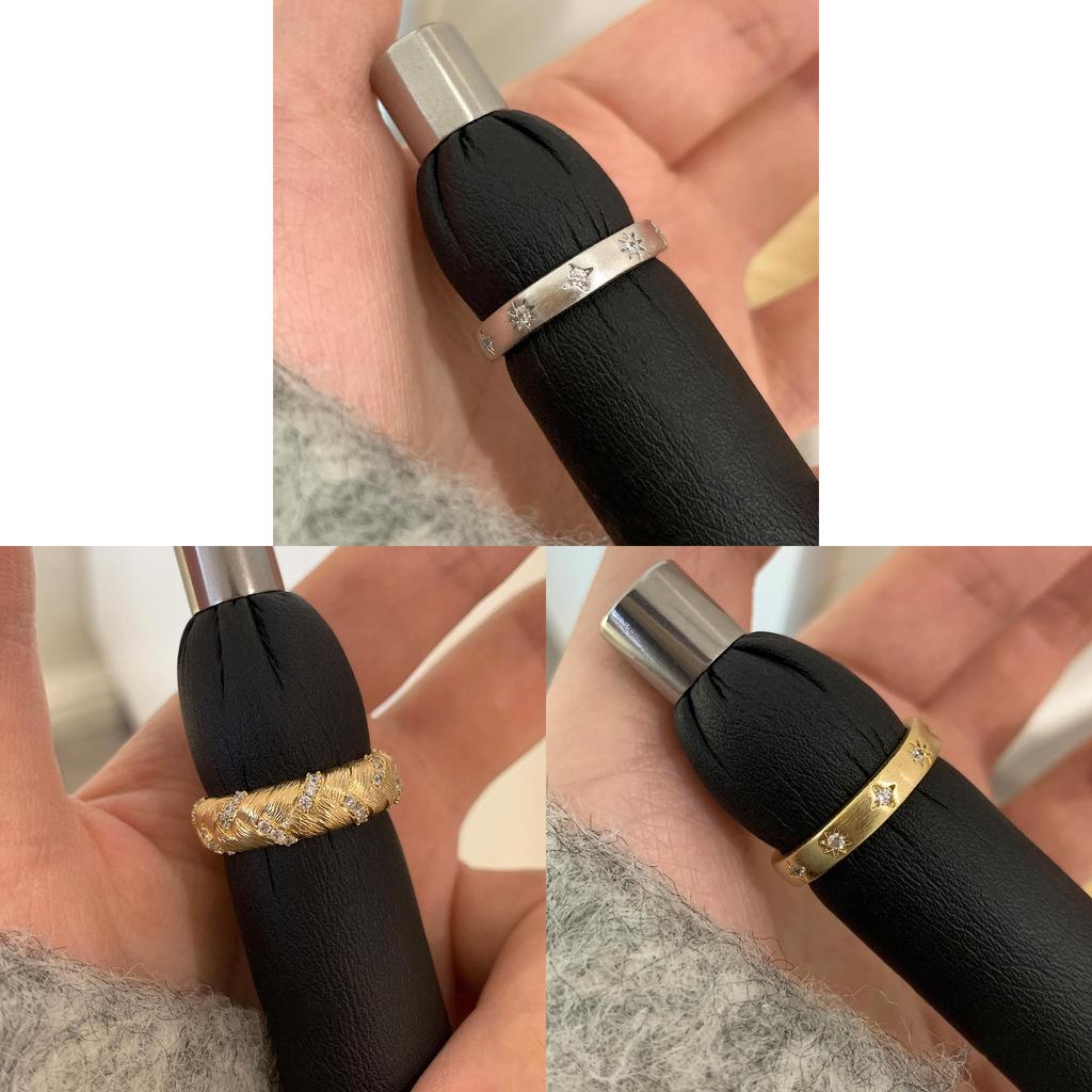 Copper Geometric Zircon Open Ring Womens Stylish Accessory For Office Wear