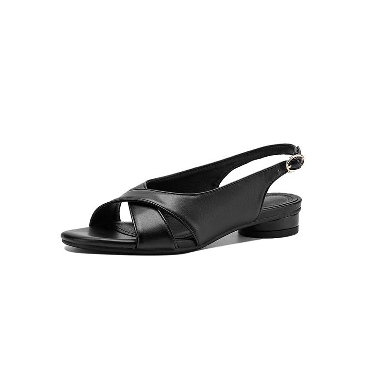 Krazing Pot Microfiber Low Heels Concise Style Buckle Straps European Design Summer Size 43 Size 42 Women Sandals