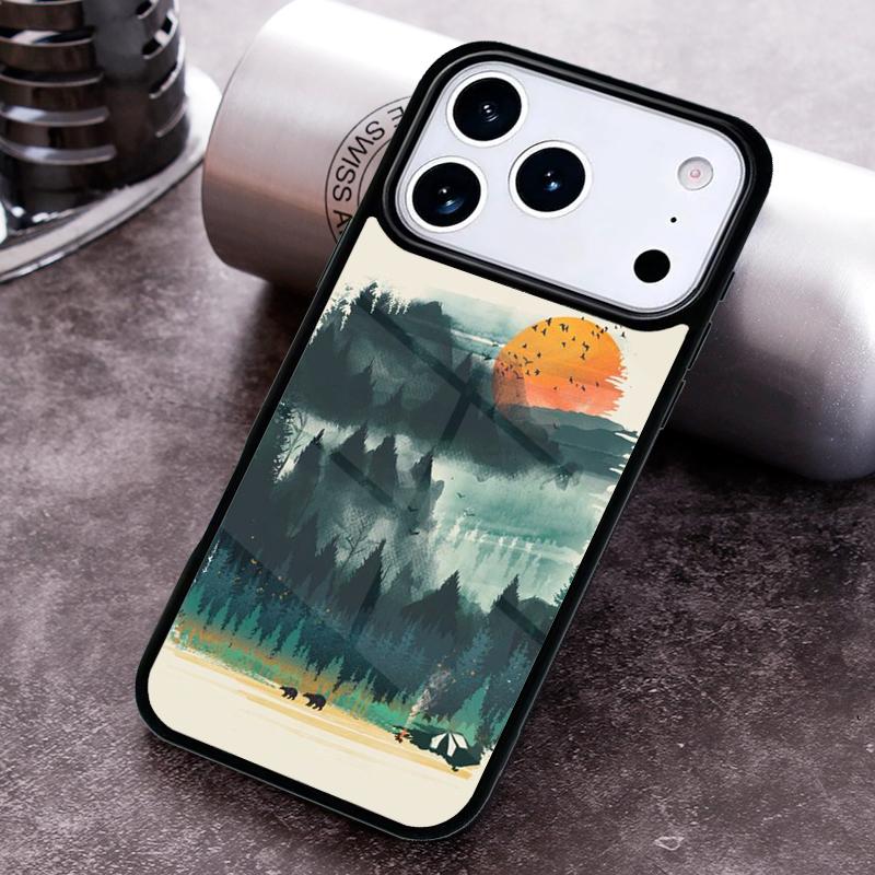 Nature Camping Art Phone Case for iPhone 17 16 15 Pro Max Air 14 13 12 11 Plus Shockproof Capa Cover