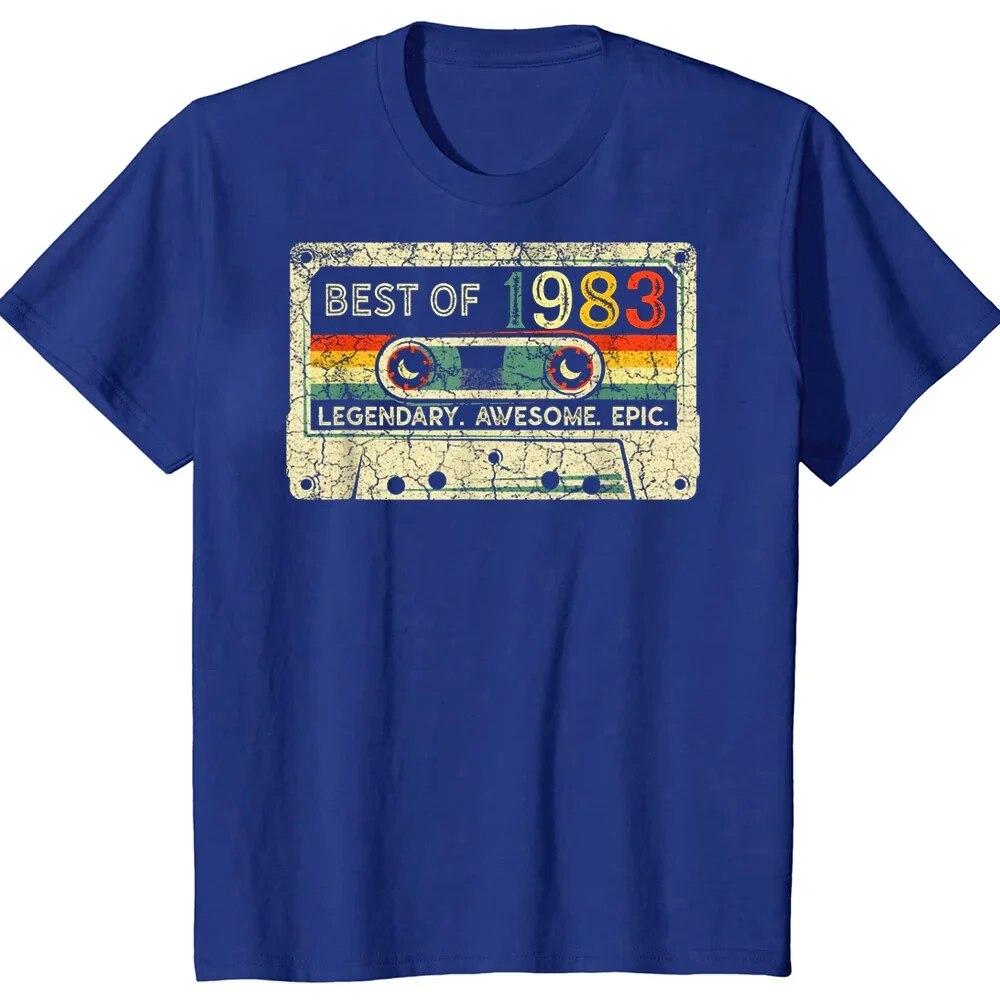 

Футболка с надписью «День рождения» 1983 года, унисекс и женская, свободная, хлопковая, с коротким рукавом, повседневная, с воротником-стойкой, в стиле Харадзюку, уличная одежда 4XL