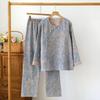 2026 New Spring and Autumn Women's Pajama Set 100% Cotton Gauze New Chinese Style Diagonal Collar Home Furnishing Set Sleepwear