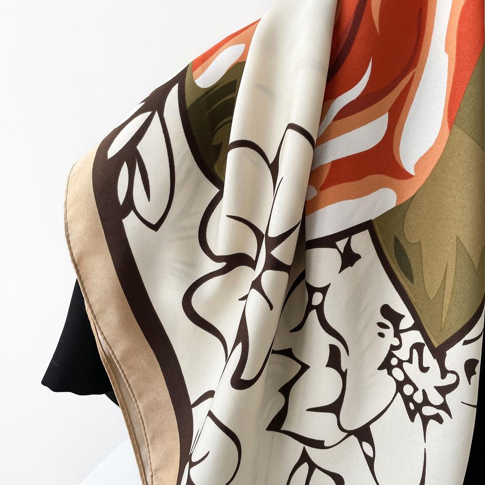 Nouveau Foulard Design Rose Noble et Élégant Cadeau Belle-Mère Foulard Carré Doux Châle