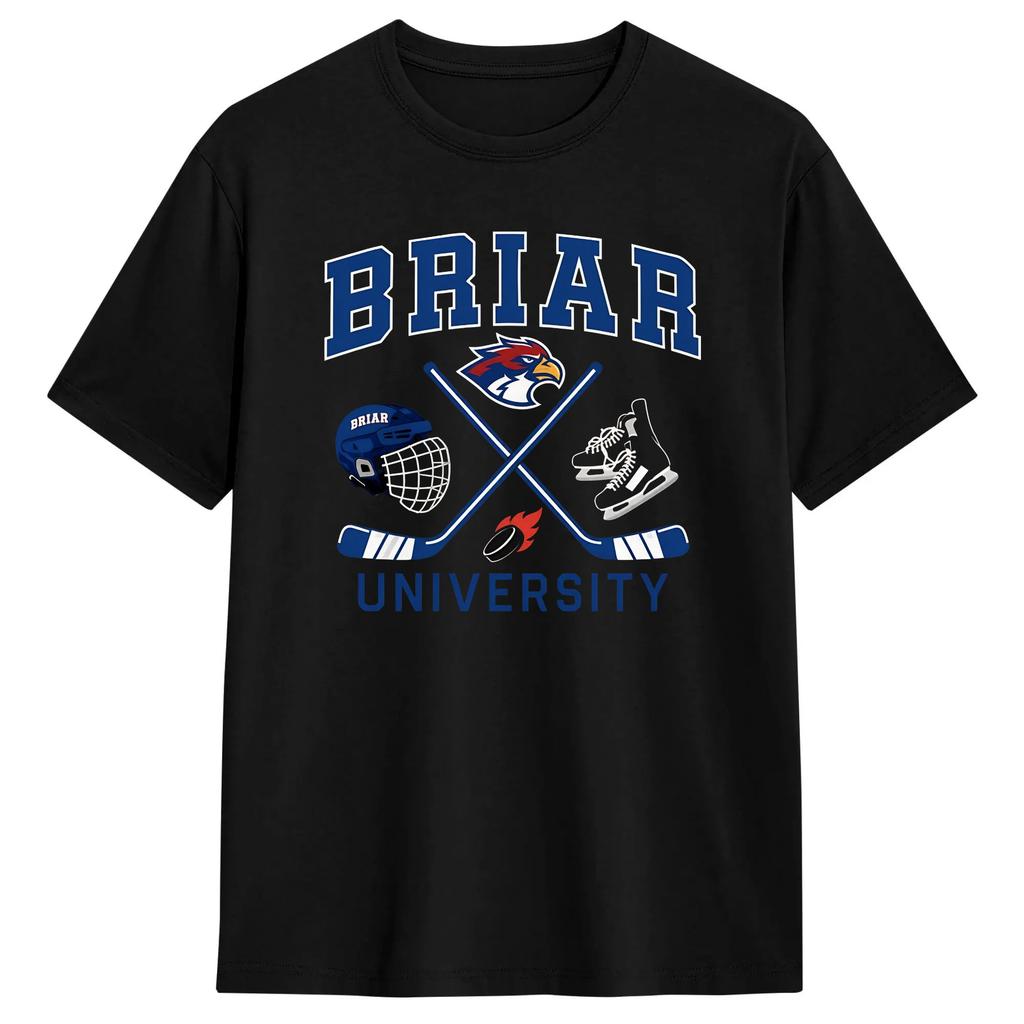Außerhalb des CampusBriar U Briar University Eishockey Romanze Hawks Eishockey Team T-Shirt Strand T-Shirts Baumwolle Trendiges Cooles T-Shirt für Männer