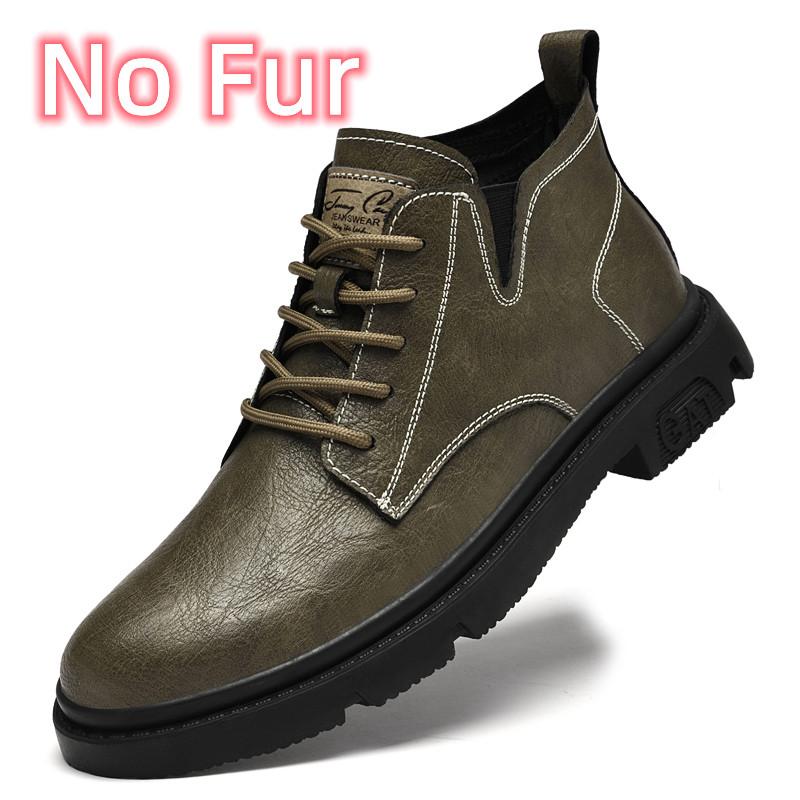 Genuine Leather Man Oxford Shoes Autumn Winter Men Ankle Boots Warm Fur Plus Retro Boots Mens Comfy Leisure Vintage Style Boots