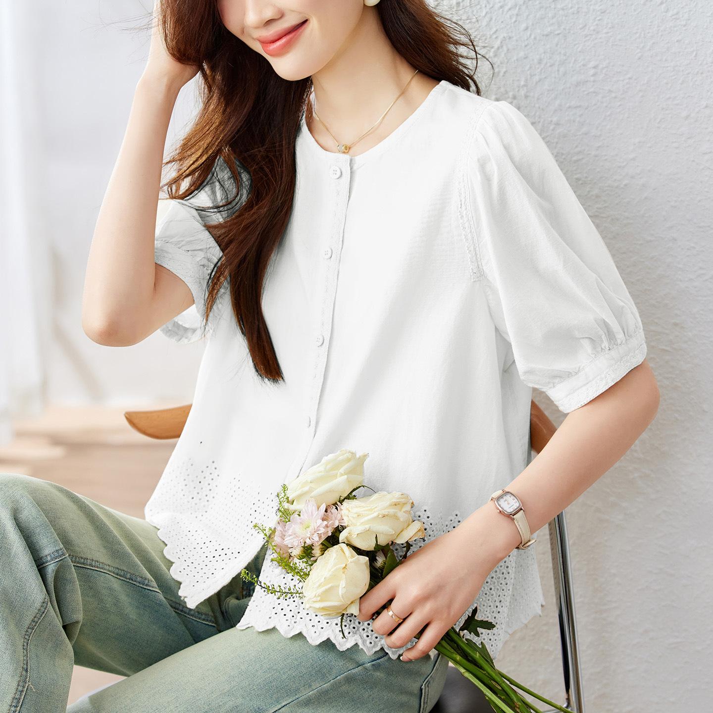 

Women s Loose and Lazy Style Casual Lace Shirt XL