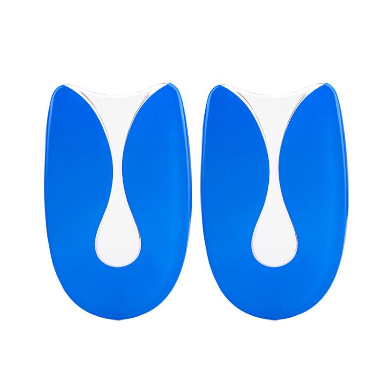 Silicone U-Shaped Heel Pad: Comfortable, Shock-Absorbing, Anti-Pressure Blue Elastomer Half-Size Soft Heel Cushion