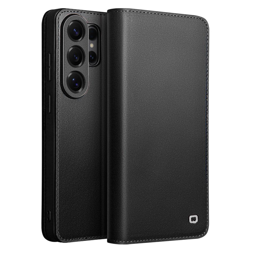 QIALINO Чехол-кошелек с функцией подставки для Samsung Galaxy S26 Ultra, из натуральной коровьей кожи