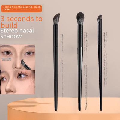 "A-105 Eyeshadow & Highlight Brush Set: 3-Piece Soft Bristle, Detail, and Brightening Brushes"