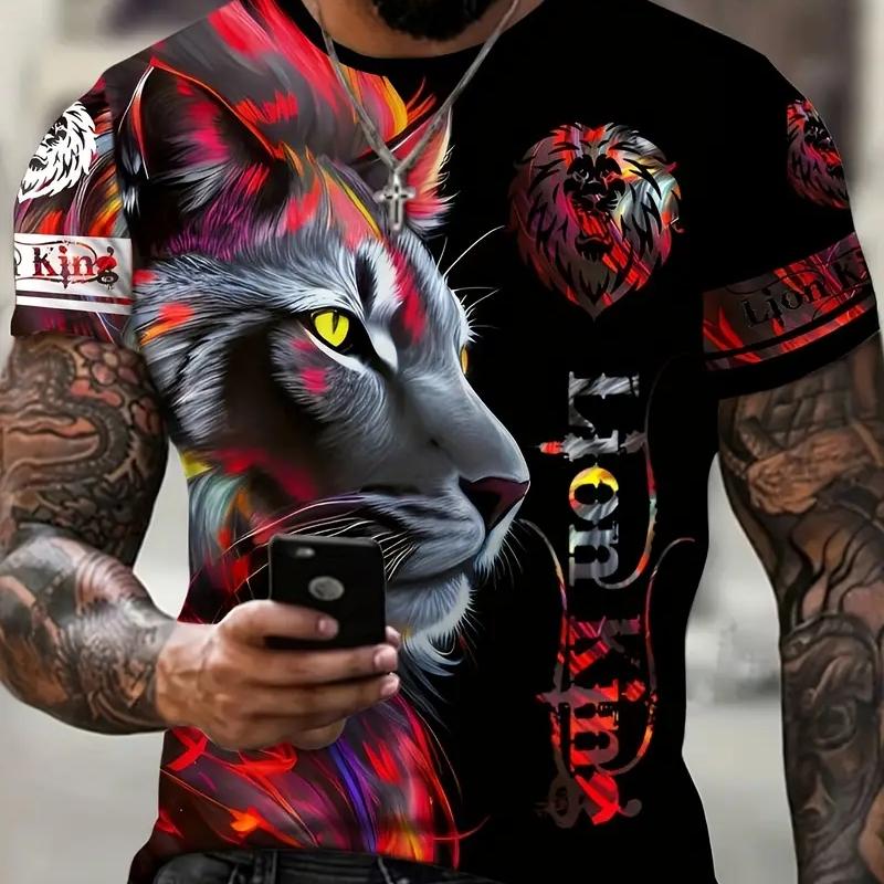 

Animal 3d Print T-Shirts For Men Retro Men s T-Shirt Street Fashion Short Sleeve Top Casual Oversized T-Shirts Men Clothing Tees 3XL