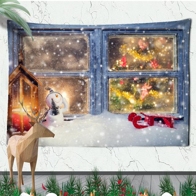Christmas Atmosphere Tapestry Celebrate Festival Christmas Tree Living Room Home Wall Background Hanging Decorative Tapestry