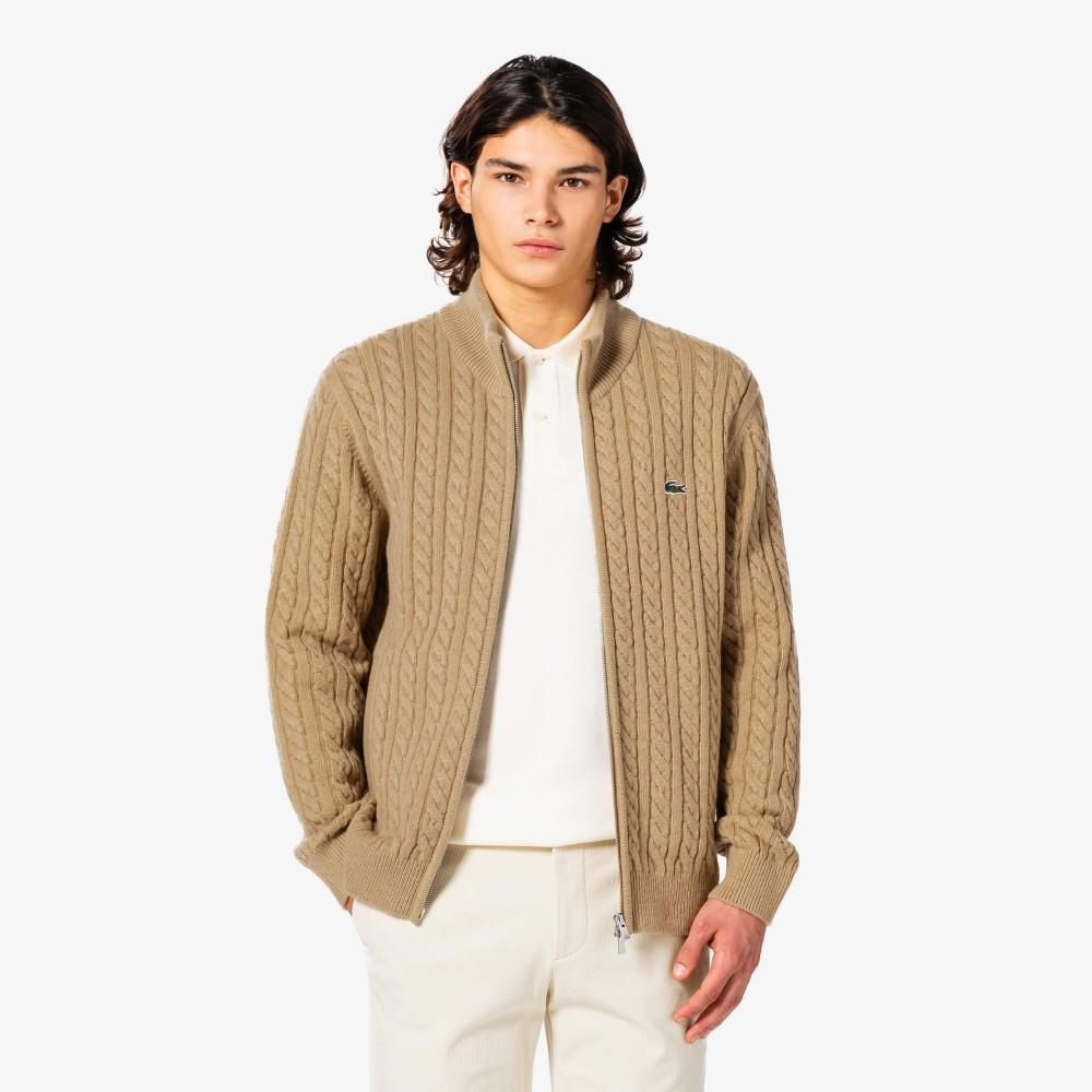 Lacoste Men's Cable Zip-Up Cardigan AH402E-55N02S