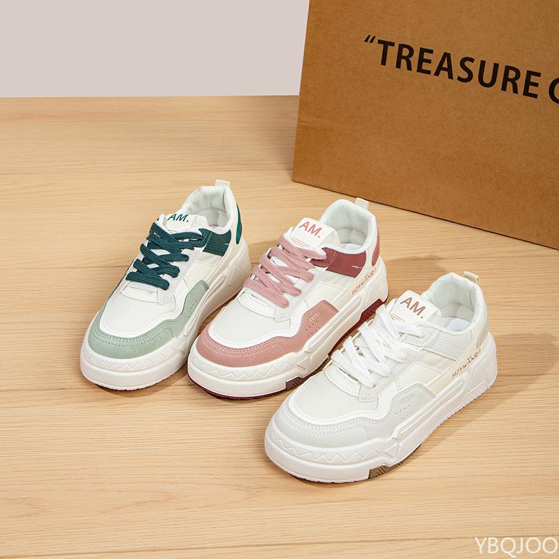 Fashion women's new versatile casual shoes round toe flat bottom anti slip simple comfortable wear-resistant thick soled women's shoes