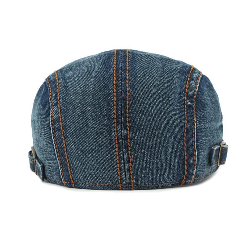 Spring Summer Denim Hat Men's Beret British Vintage Peaked Cap Women's Forward Cap