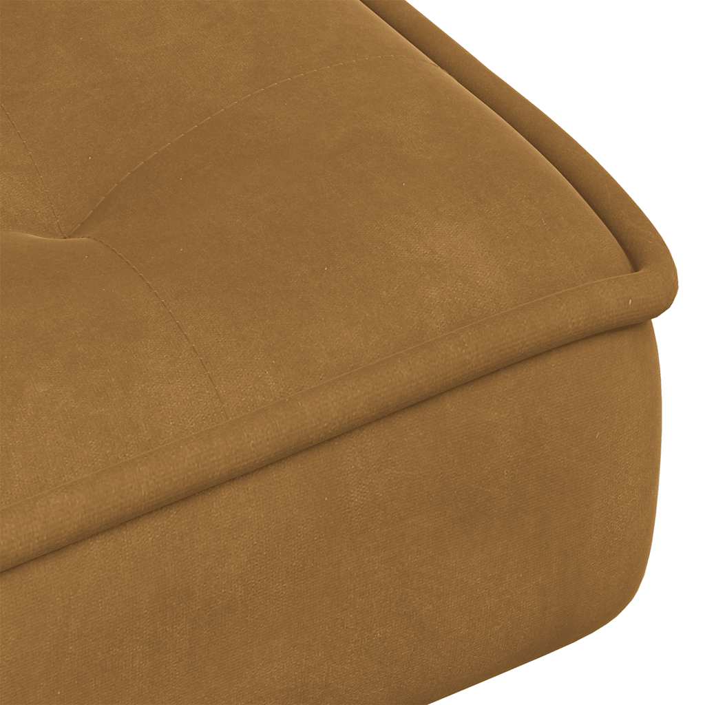 Velvet Recliner Chair with Footstool Brown