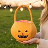 Halloween Party Favor Bags Pumpkin Candy for Kids Reusable Trick or Treat Holiday Gift Containers Bucket Cute Handbag with Handle Favors Baskets