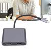 USB C to 2 HD Multimedia Adapter Support 4K 60Hz Extended and Mirrored Display Type C to HD Interface Splitter for Laptop