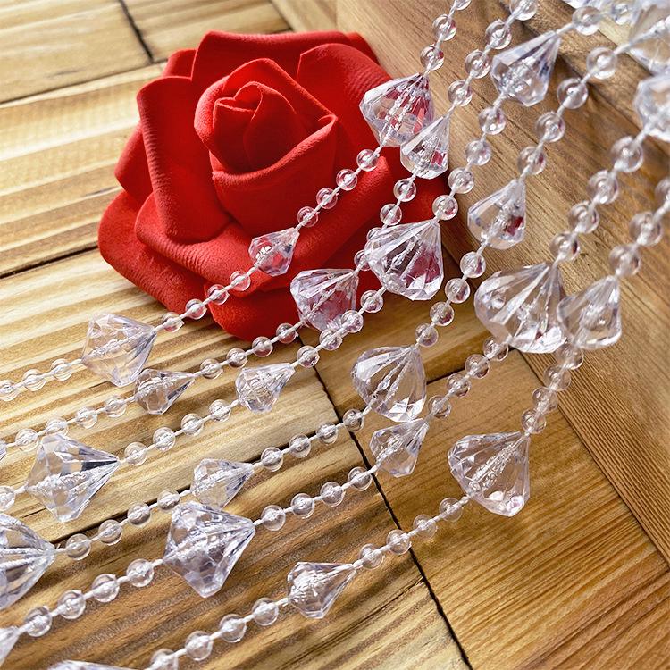 Seven-Color Transparent Crystal Bead Curtain for Wedding and Christmas Tree Decoration