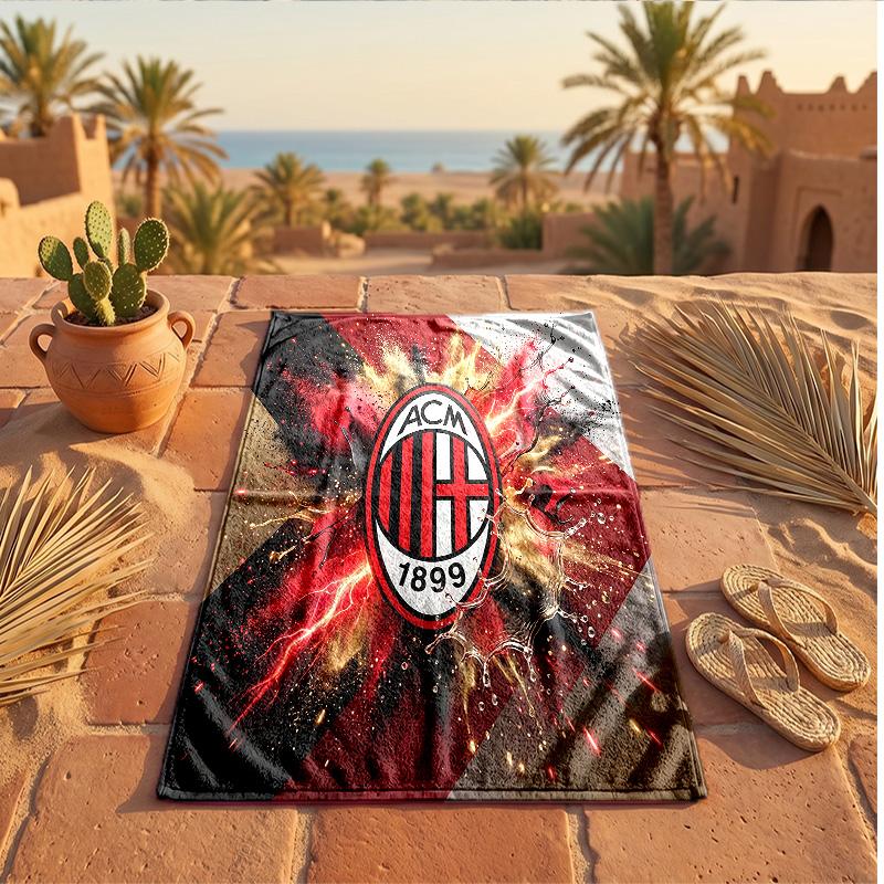 Asciugamano da Spiaggia in Microfibra con Stampa AC Milan Asciugatura Rapida Assorbente Grande Asciugamano per Spiaggia Nuoto Viaggio
