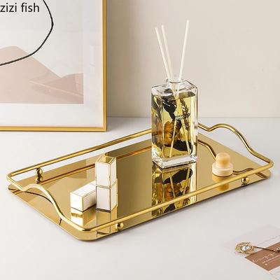 Modern Metal Fruit Tray Decorative Simple Perfume Organizer Plate Elegant Home Serving Dishes Bathroom Trays Storage Ornaments