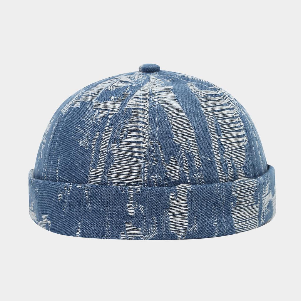 Port Style Denim Cap With Adjustable Fit For Casual Streetwear In All Seasons