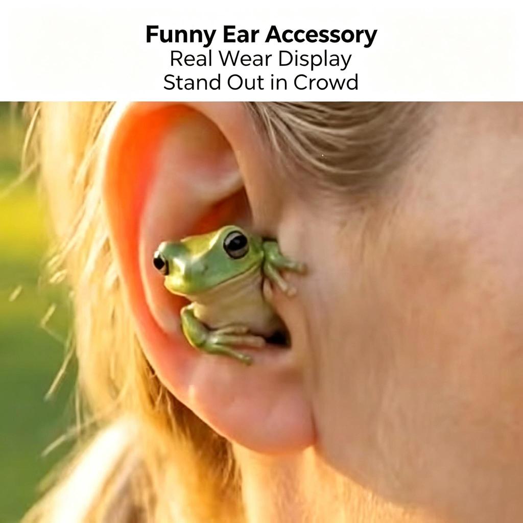 Cute Frog Ear Stopper Decor, Resin Animal Shaped Ornament, Portable Desktop Decor