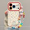 Color Dot Puppy Apple 11promax Mobile Phone Case with Hanging Chain, Light Luxury Iphone11 Anti-drop Case 11 Does Not Collide.