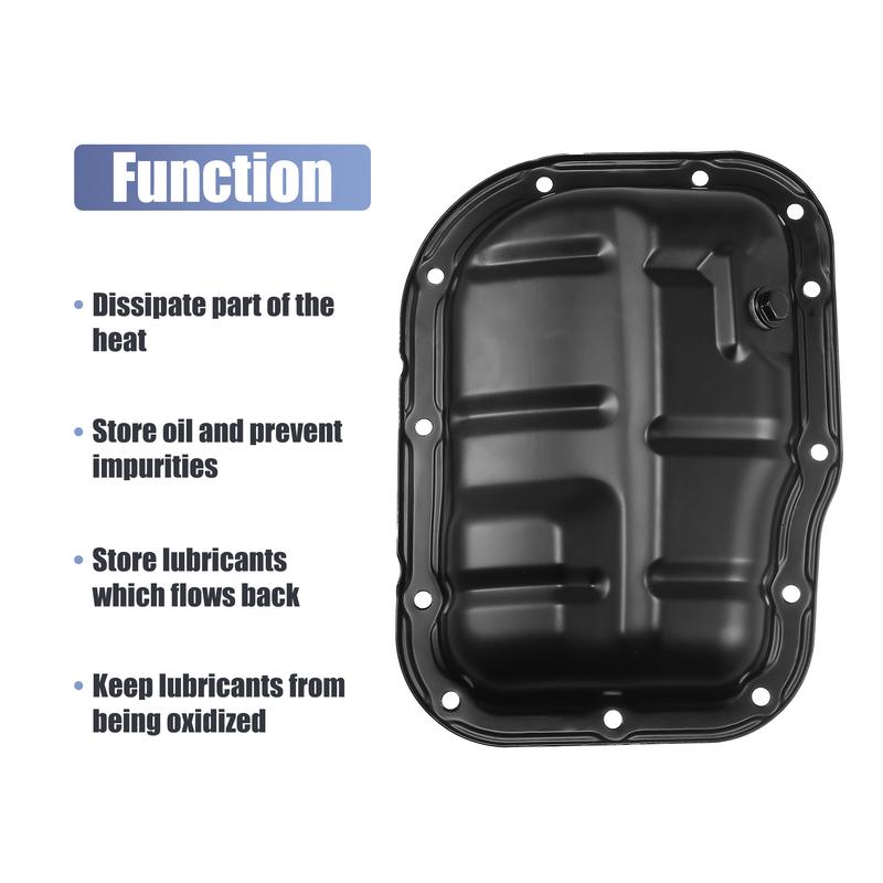 UXCELL Engine Oil Pan 12102-37010 for Toyota Corolla Matrix C-HR Prius for Scion Black