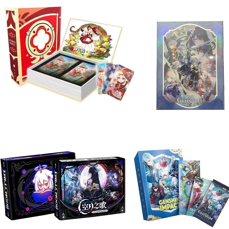 NEW Genshin Cards 2nd Game Animation Peripheral Collection Blind Box Royal Card Family Box Rare Thick Cards Birthday Gifts