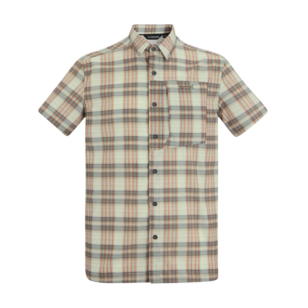 Regatta Mens Checked Insect Repellent Short-Sleeved Travel Shirt