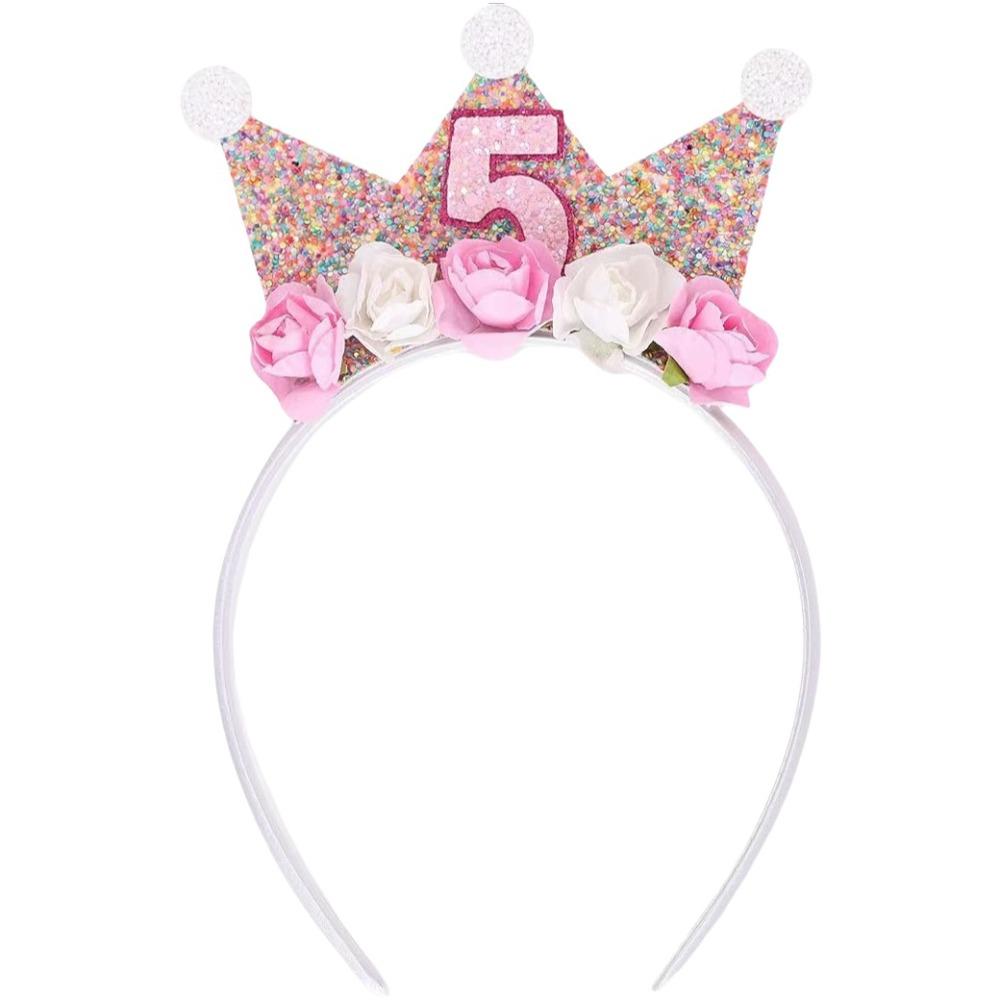 Kids' 2-6Y Flower Crown Hairband Sparkle Girl's Headbands Cute Princess Hair Band Hair Accessory